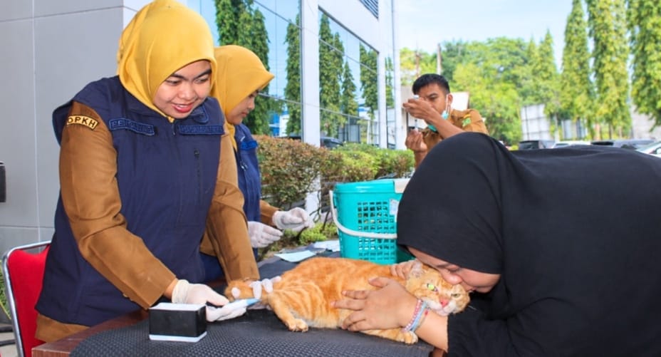 Cegah Rabies, DPKH Riau Vaksin Gratis 204 Hewan di Pekanbaru
