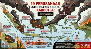 KLH/BPLH Minta 19 Perusahaan Bertanggung Jawab atas Karhutla, Luas Terbakar 11.046 Hektare