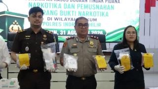 Polres Inhil Ungkap 5 Kasus Narkotika, 337,85 Gram Sabu dan 5.707 Ekstasi Dimusnahkan