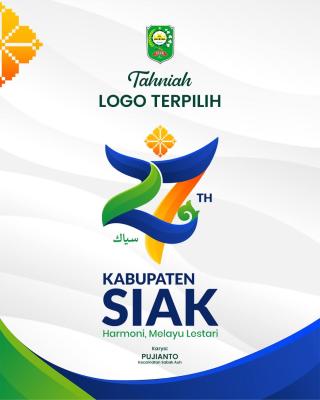 Pujianto Asal Sabak Auh Menang Sayembara, Karyanya Jadi Logo Resmi Hari Jadi Siak ke-27