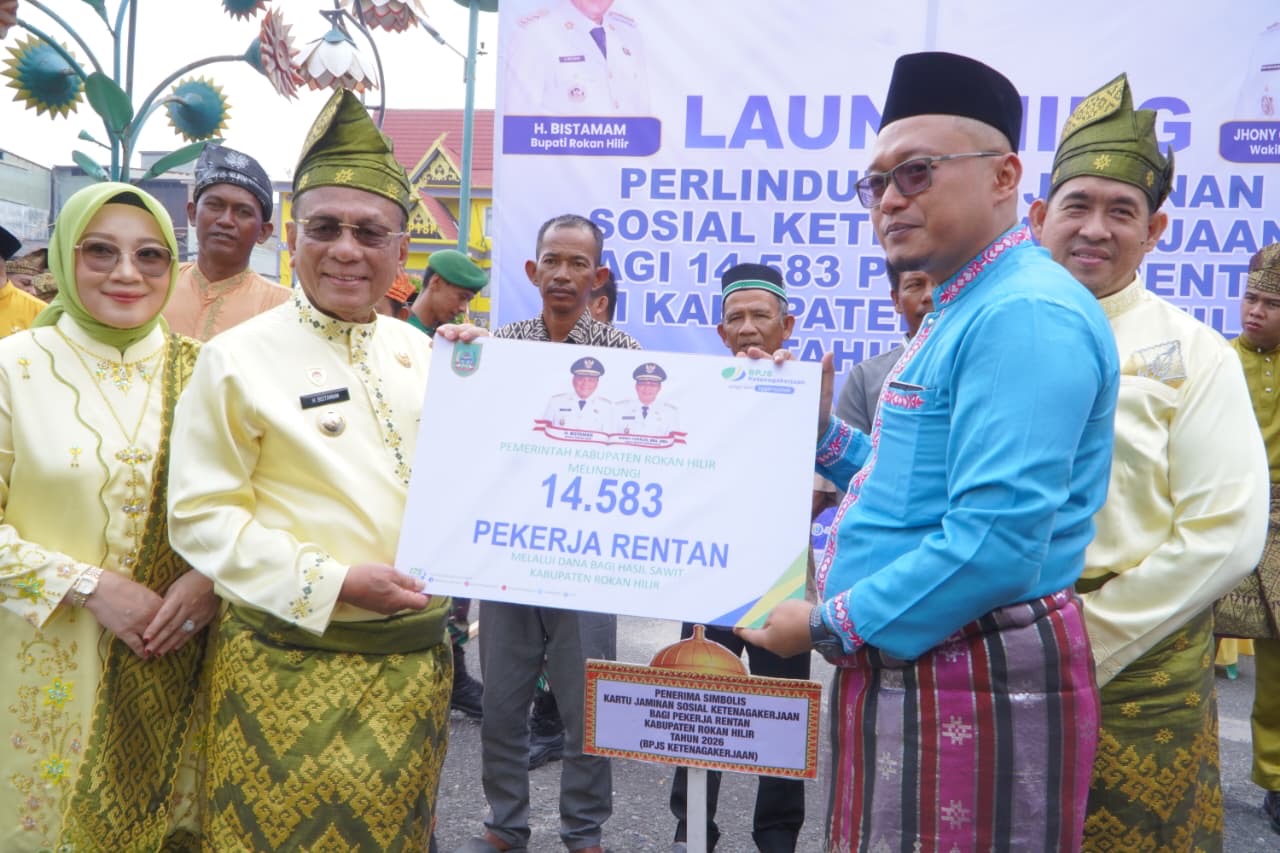 HUT ke-27 Rohil, Sebanyak 14.583 Pekerja Rentan Terima Perlindungan BPJS Ketenagakerjaan