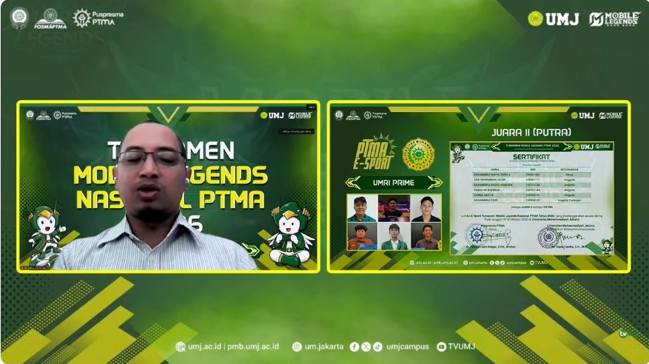 Kalahkan Puluhan Pesaing, UMRI PRIME Sabet Juara II Turnamen Mobile Legends Nasional PTMA 2026