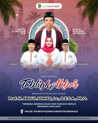Tabligh Akbar Bersama UAS di Bengkalis, Kasmarni Ajak Masyarakat Perkuat Generasi Islam